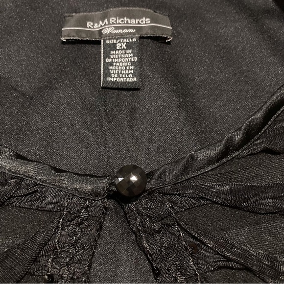 R&M Richards Black Ribbon Formal Jacket with Sequin Embellishments - Picture 12 of 15